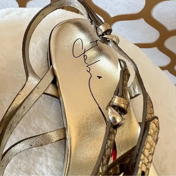 FABI  gold flat sandals size 36 new