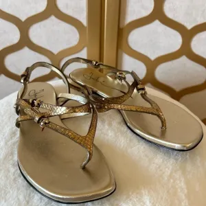 FABI  gold flat sandals size 36 new