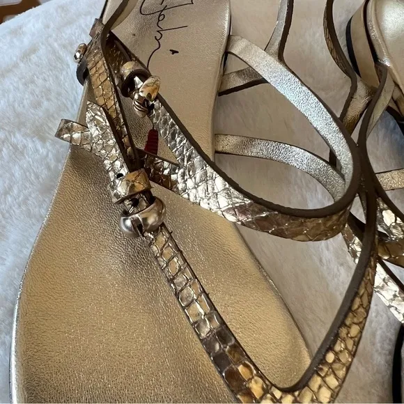 FABI  gold flat sandals size 36 new