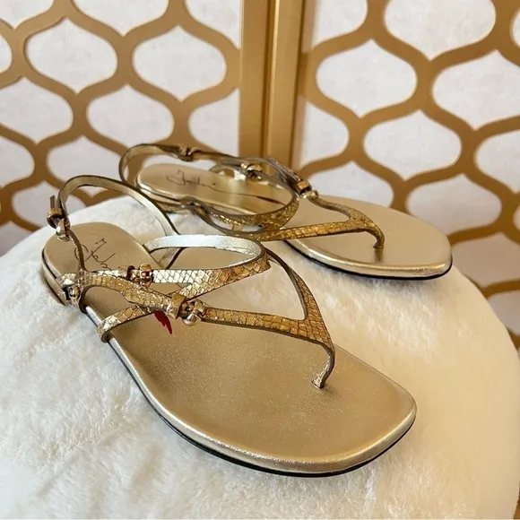 FABI  gold flat sandals size 36 new
