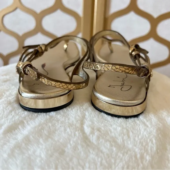FABI  gold flat sandals size 36 new