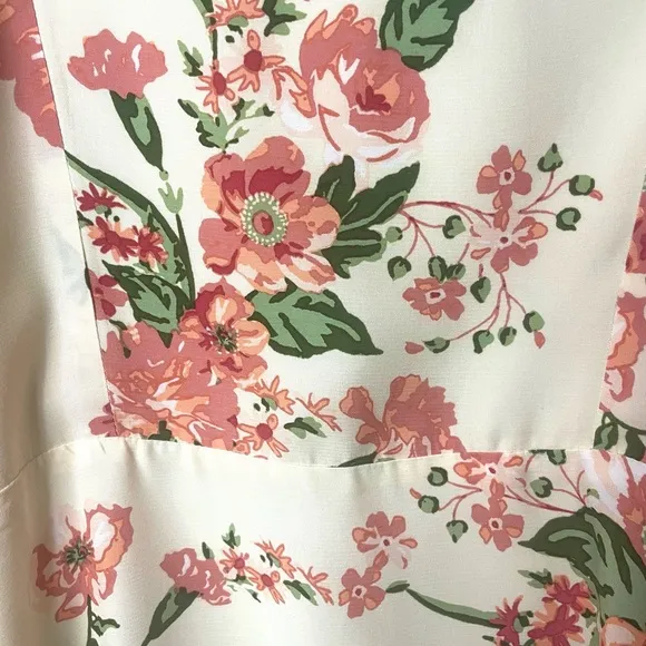 Faithful The Brand Floral Short Baloon Sleeve Mini Dress Demure Spring SZ S NWOT