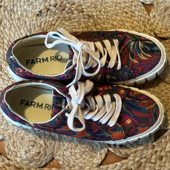 FARM RIO Sunset Forest Platform Sneaker in Sunset Forest Brown, EU 39 - 8.5 US