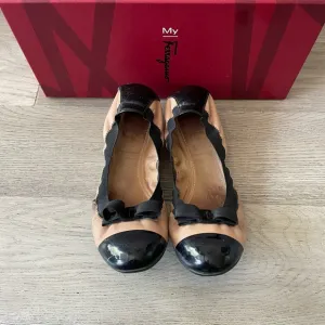 Ferragamo Color Block Nude Ballet Flats