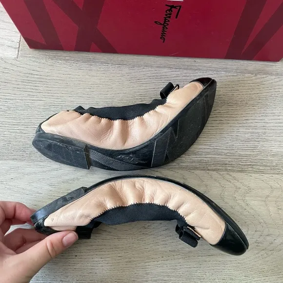 Ferragamo Color Block Nude Ballet Flats