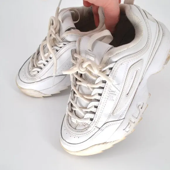 FILA Disruptor II Premium Chunky Dad Sneakers Platform 5VF80170 White Women's 6