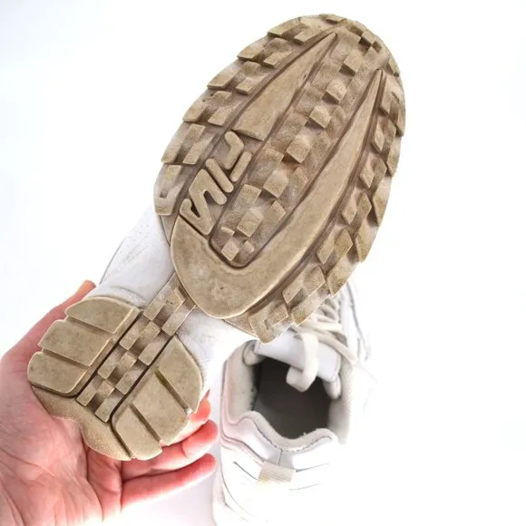 FILA Disruptor II Premium Chunky Dad Sneakers Platform 5VF80170 White Women's 6