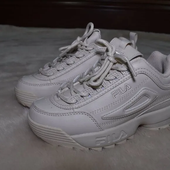 FILA Kids Disruptor II Beige Chunky Sneakers Size 1