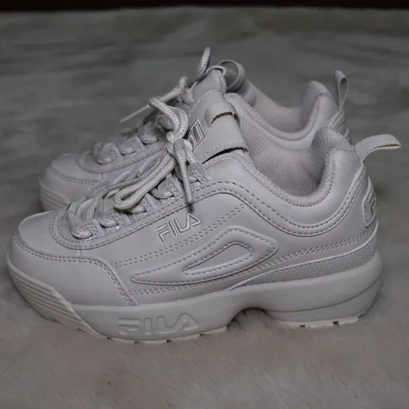 FILA Kids Disruptor II Beige Chunky Sneakers Size 1
