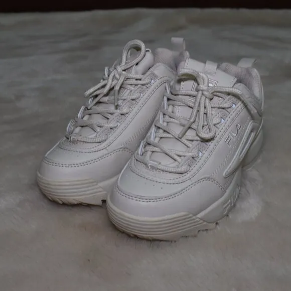 FILA Kids Disruptor II Beige Chunky Sneakers Size 1