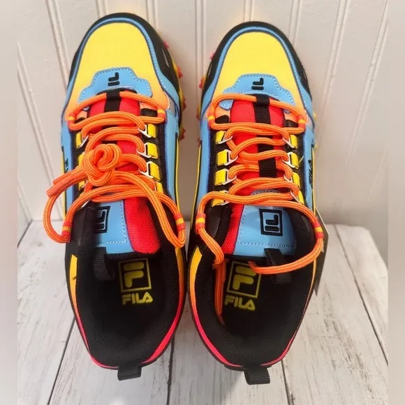 FILA Multicolor Chunky Trail Sneakers Colorful Hiking Shoes  Size US 6