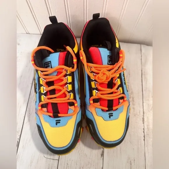 FILA Multicolor Chunky Trail Sneakers Colorful Hiking Shoes  Size US 6