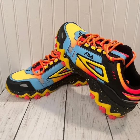 FILA Multicolor Chunky Trail Sneakers Colorful Hiking Shoes  Size US 6