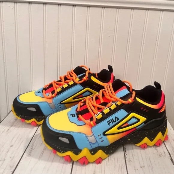 FILA Multicolor Chunky Trail Sneakers Colorful Hiking Shoes  Size US 6