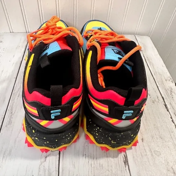 FILA Multicolor Chunky Trail Sneakers Colorful Hiking Shoes  Size US 6