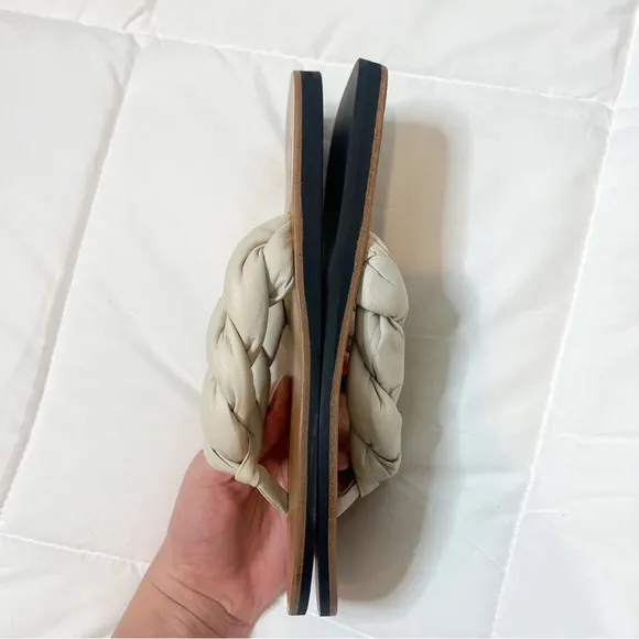 Flattered Blanche Leather Creme Sandals