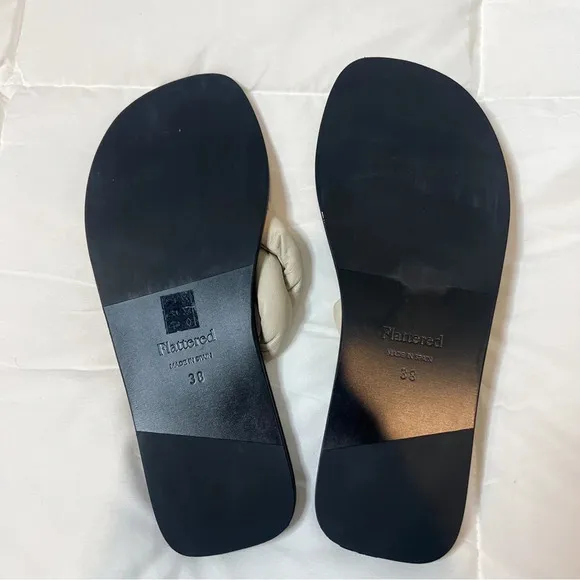 Flattered Blanche Leather Creme Sandals