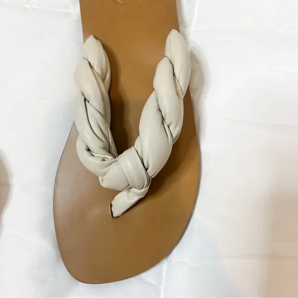 Flattered Blanche Leather Creme Sandals