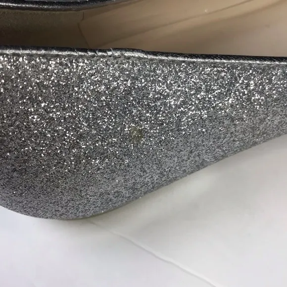 FLAWED Sophia Webster Silver Glitter Bibi Butterfly Flats Size EU 40.