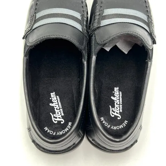 Florsheim Boys Kids Size 3 Jasper Jr Black Leather Slip On Dress Shoes New