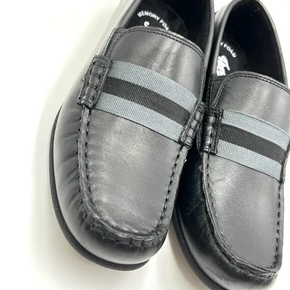 Florsheim Boys Kids Size 3 Jasper Jr Black Leather Slip On Dress Shoes New