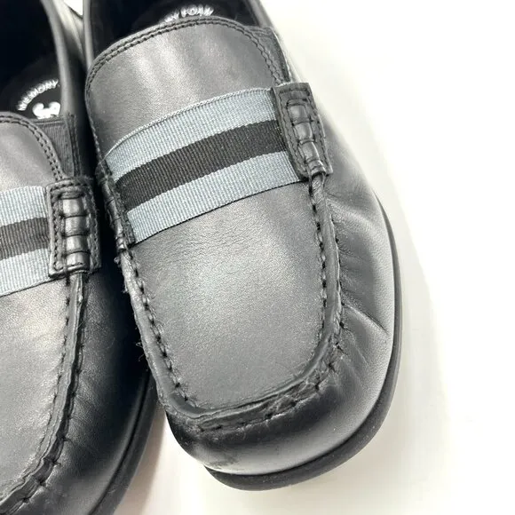 Florsheim Boys Kids Size 3 Jasper Jr Black Leather Slip On Dress Shoes New