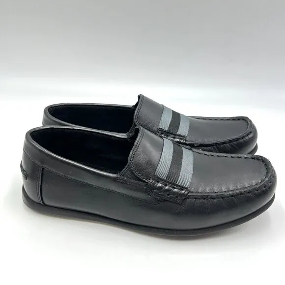 Florsheim Boys Kids Size 3 Jasper Jr Black Leather Slip On Dress Shoes New