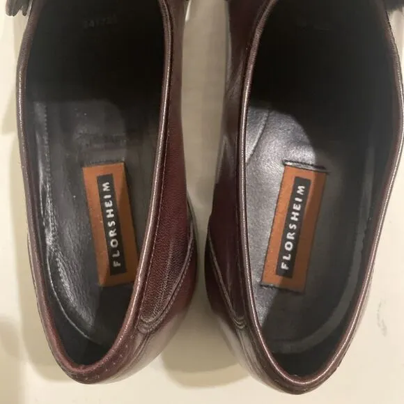 Florsheim Como Black Cherry Leather Dress Shoe Slip On Loafer Mens Size 13 D