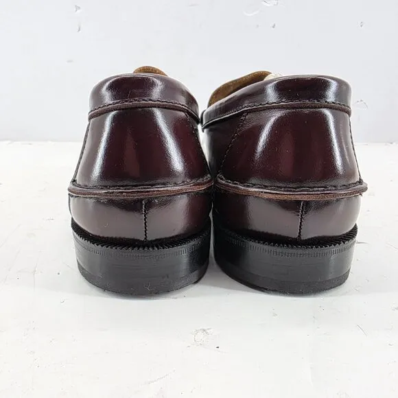 FLORSHEIM FLS Mens  Burgundy Brown Classic Beefroll Penny Loafers Sz 11 EEE