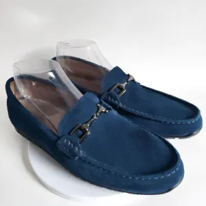Footjoy Loafers Mens Size 8 M Cobalt Blue Suede Golf Club Casual Horse Bit 79062