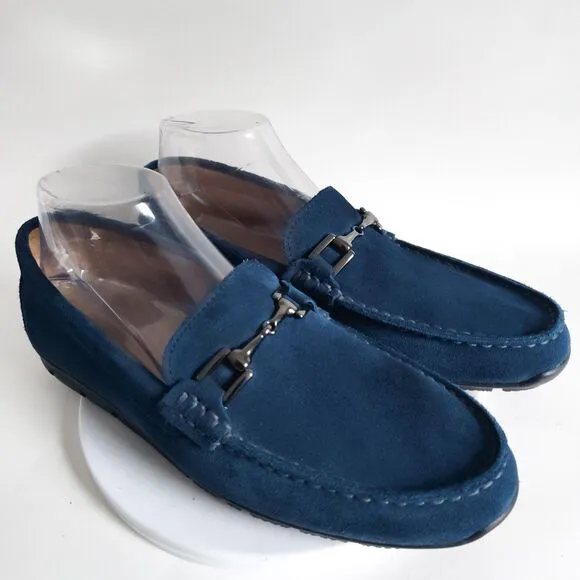 Footjoy Loafers Mens Size 8 M Cobalt Blue Suede Golf Club Casual Horse Bit 79062