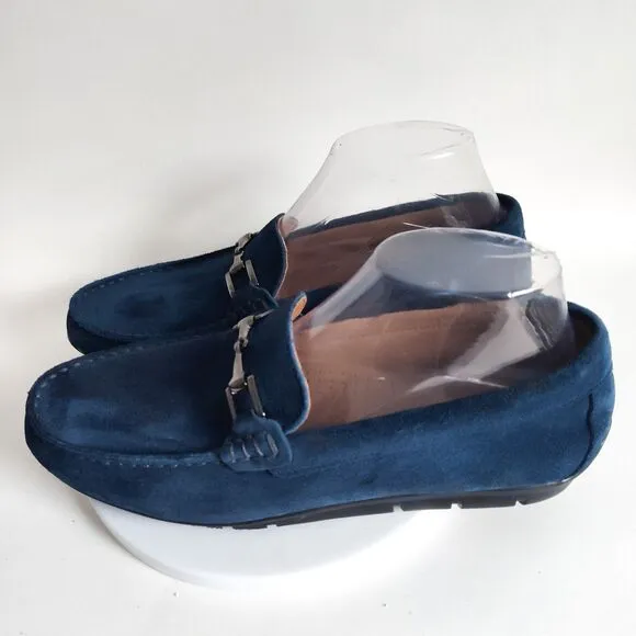 Footjoy Loafers Mens Size 8 M Cobalt Blue Suede Golf Club Casual Horse Bit 79062