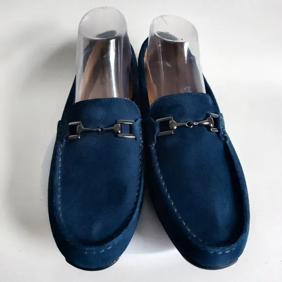 Footjoy Loafers Mens Size 8 M Cobalt Blue Suede Golf Club Casual Horse Bit 79062