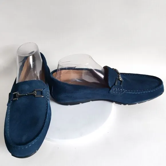 Footjoy Loafers Mens Size 8 M Cobalt Blue Suede Golf Club Casual Horse Bit 79062