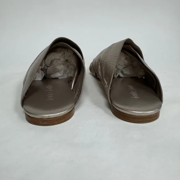 Forte Forte Flat Sandal Silver Gold Lamé Slip On Slides Metallic  38 $440