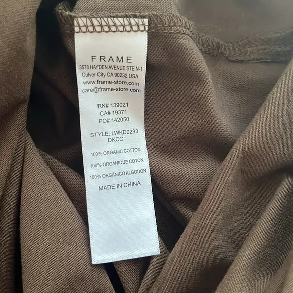 Frame Cap Sleeve Crew Neck Midi Dress in Mahogany Brown  Size XS