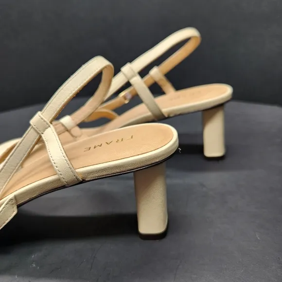 Frame sandals women's 8.5 cream leather Le Brexton strappy dainty heel new $398