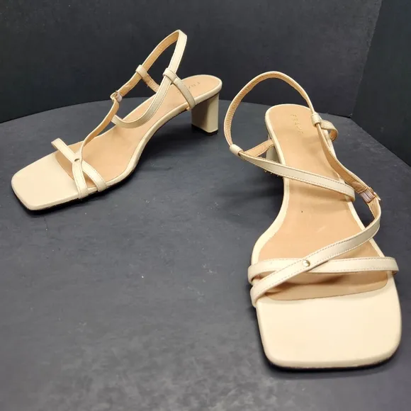 Frame sandals women's 8.5 cream leather Le Brexton strappy dainty heel new $398