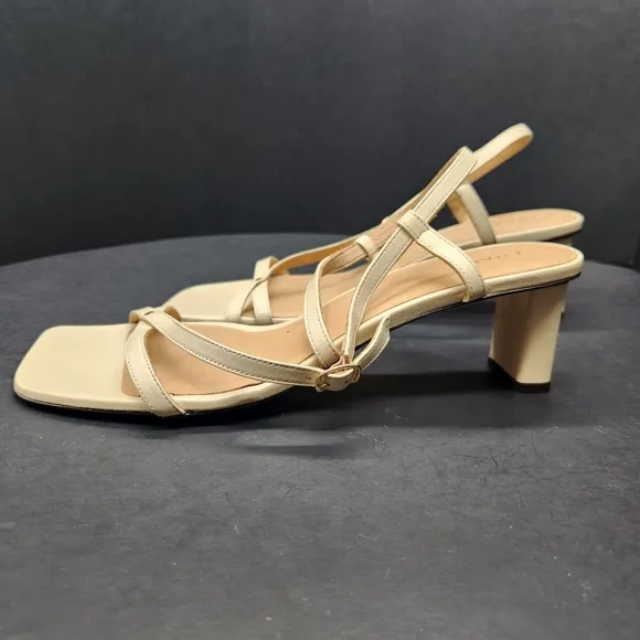 Frame sandals women's 8.5 cream leather Le Brexton strappy dainty heel new $398
