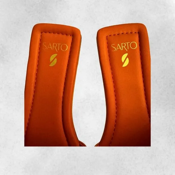 Franco Sarto Bordo Slippers in Orange Leather