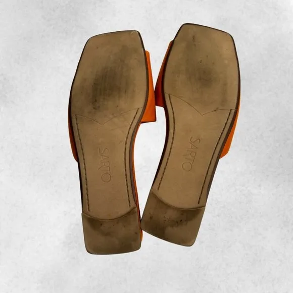 Franco Sarto Bordo Slippers in Orange Leather