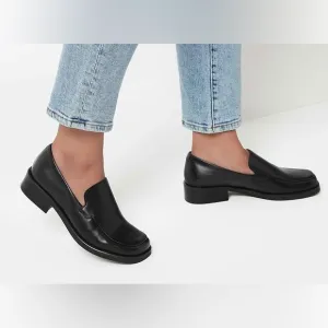 Franco Sarto Women's Bocca Slip-On Loafer in Black Leather.