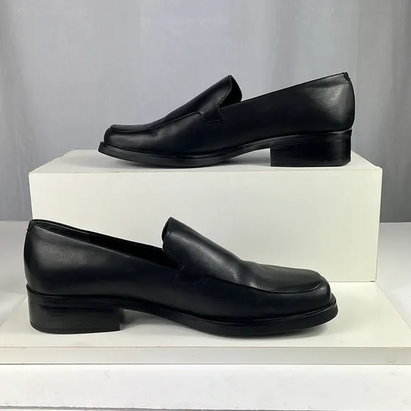 Franco Sarto Women's Bocca Slip-On Loafer in Black Leather.
