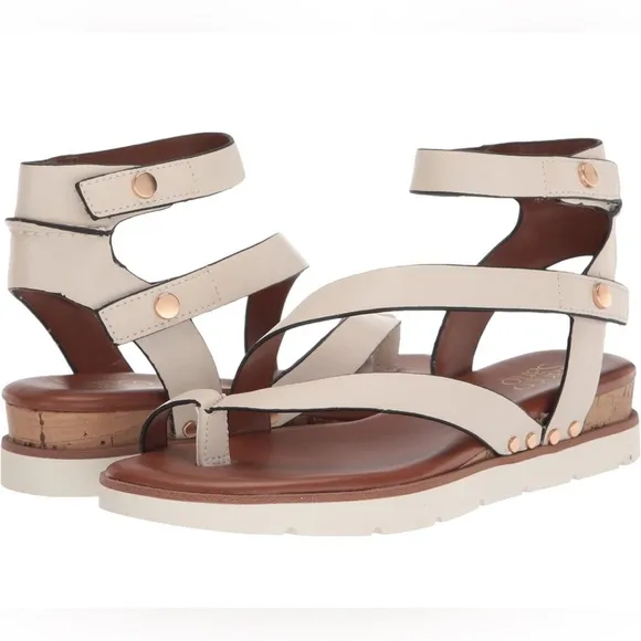 Franco Sarto Women's Daven Flat Gladiator Sandals, Putty 9