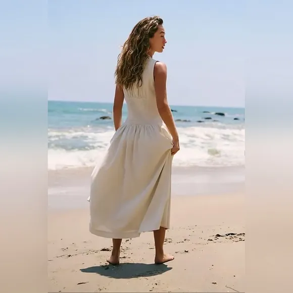 Free People Beach Neutral Best Dressed Midi by free-est Sz S NWT