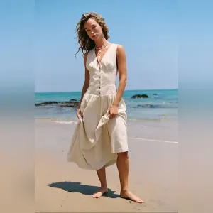 Free People Beach Neutral Best Dressed Midi by free-est Sz S NWT