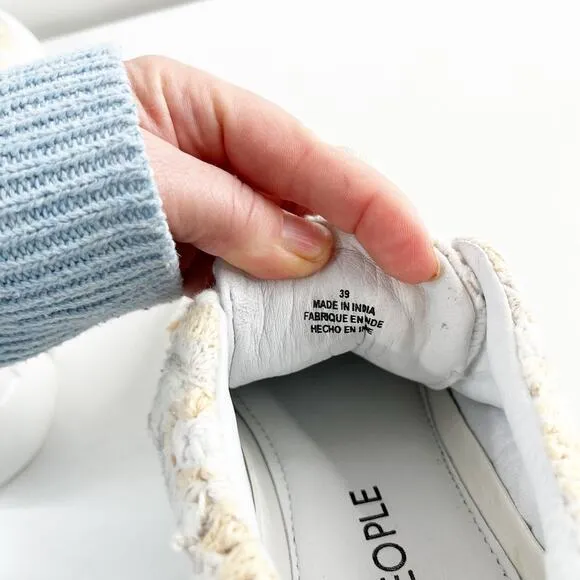 Free People Catch Me If You Can Crochet Lace Up Sneakers White Pink 9