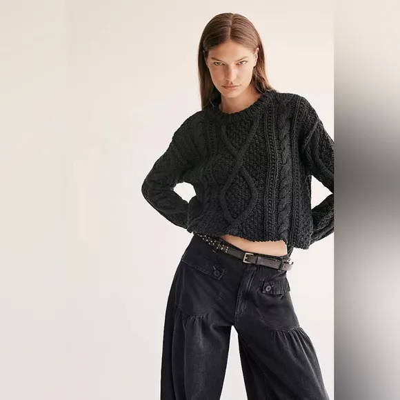 Free People Cutting Edge Cable Sweater