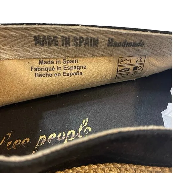 Free People Eden Double Stack Espadrilles in Black, Size 41 (US Size 10) NEW