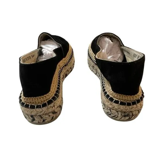 Free People Eden Double Stack Espadrilles in Black, Size 41 (US Size 10) NEW
